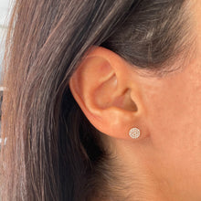 Load image into Gallery viewer, 14k Gold &amp; Diamond Disc Stud Earrings