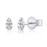 14k Gold & Diamond Tiny Pear Studs - 0.04ct
