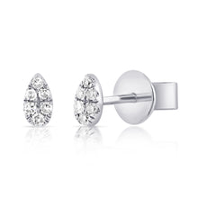 Load image into Gallery viewer, 14k Gold &amp; Diamond Tiny Pear Studs