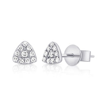 Load image into Gallery viewer, 14k Gold &amp; Diamond Triangle Stud Earrings