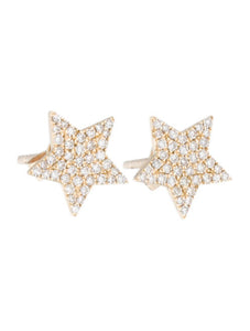 14k Gold & Diamond Star Earrings