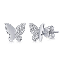 Load image into Gallery viewer, 14k Gold &amp; Diamond Butterfly Stud Earrings