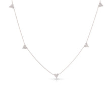 Load image into Gallery viewer, 14k Gold &amp; Diamond Heart Station Necklace