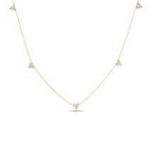 Load image into Gallery viewer, 14k Gold &amp; Diamond Heart Station Necklace