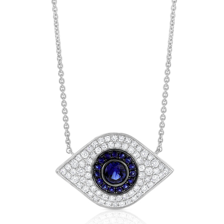 14k Gold & Diamond Evil Eye Necklace