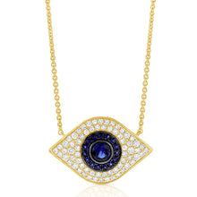 Load image into Gallery viewer, 14k Gold &amp; Diamond Evil Eye Necklace