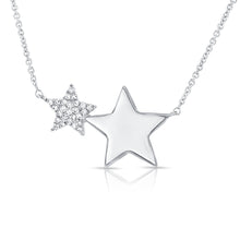 Load image into Gallery viewer, 14k Gold &amp; Diamond Double Star Necklace