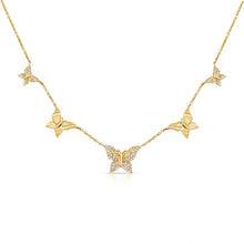 Load image into Gallery viewer, 14k Gold &amp; Diamond Butterfly Necklace