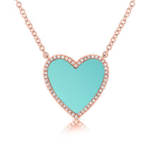 Load image into Gallery viewer, 14k Gold &amp; Turquoise Heart Necklace