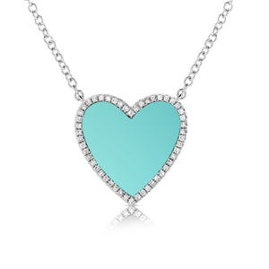 14k Gold & Turquoise Heart Necklace