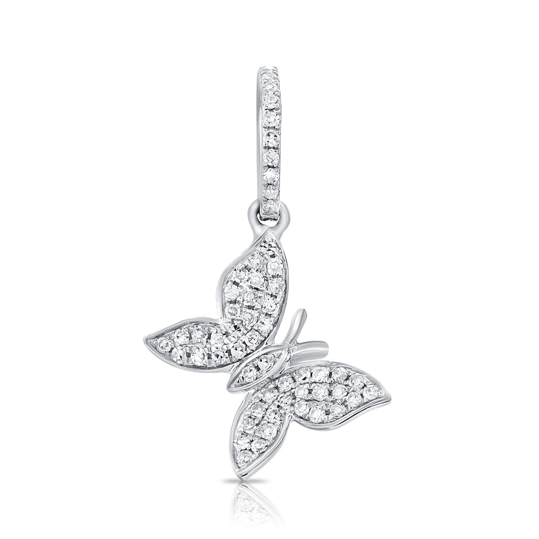 14k Gold & Diamond Butterfly Charm