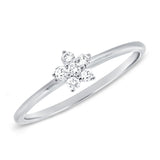 14k Gold & Diamond Flower Ring - 0.14ct