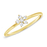 14k Gold & Diamond Flower Ring - 0.14ct