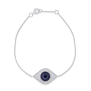 14k Gold & Diamond Evil Eye Bracelet