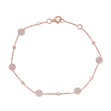 Load image into Gallery viewer, 14k Gold &amp; Diamond Disc Station Bracelet