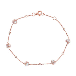 14k Gold & Diamond Disc Station Bracelet