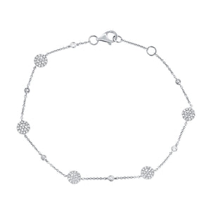14k Gold & Diamond Disc Station Bracelet