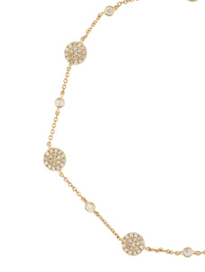 14k Gold & Diamond Disc Station Bracelet