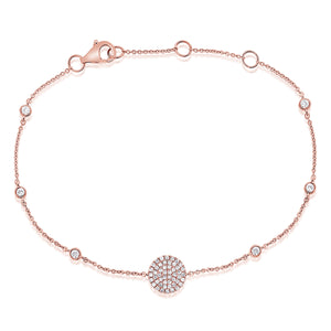 14k Gold & Diamond Circle Bracelet