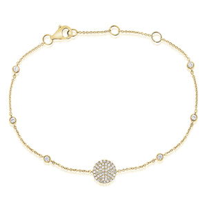 14k Gold & Diamond Circle Bracelet