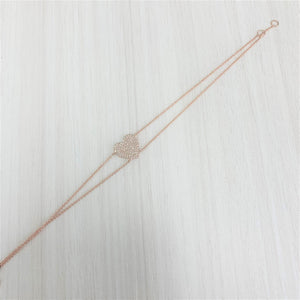 14k Gold & Diamond Heart Bracelet