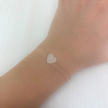 Load image into Gallery viewer, 14k Gold &amp; Diamond Heart Bracelet