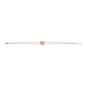14k Gold & Diamond Heart Bracelet