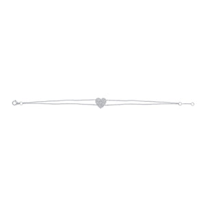 14k Gold & Diamond Heart Bracelet