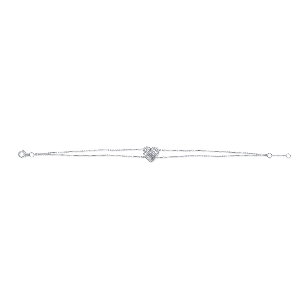 14k Gold & Diamond Heart Bracelet