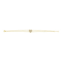 Load image into Gallery viewer, 14k Gold &amp; Diamond Heart Bracelet
