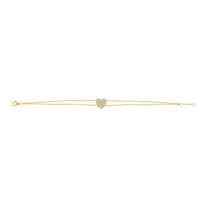 14k Gold & Diamond Heart Bracelet