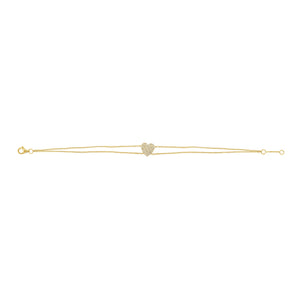 14k Gold & Diamond Heart Bracelet