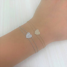 Load image into Gallery viewer, 14k Gold &amp; Diamond Heart Bracelet
