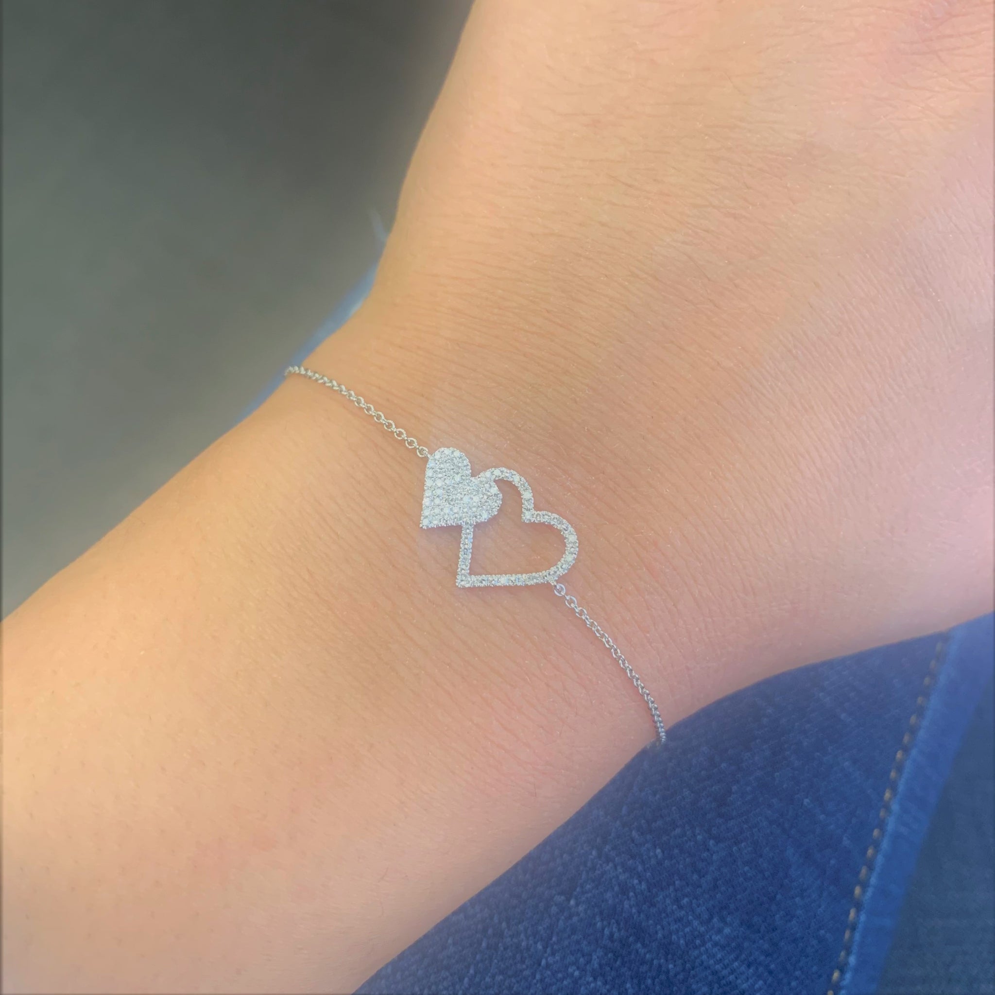 Double online heart bracelet