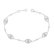 Load image into Gallery viewer, 14k Gold &amp; Diamond Evil Eye Station Bracelet