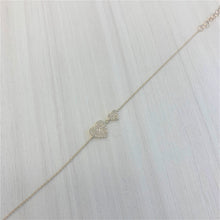Load image into Gallery viewer, 14k Gold &amp; Diamond Double Heart Bracelet