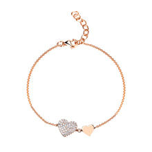 Load image into Gallery viewer, 14k Gold &amp; Diamond Heart Bracelet