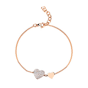 14k Gold & Diamond Heart Bracelet