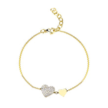 Load image into Gallery viewer, 14k Gold &amp; Diamond Heart Bracelet