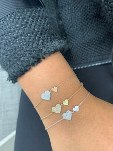 14k Gold & Diamond Heart Bracelet