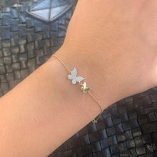 Load image into Gallery viewer, 14k Gold &amp; Diamond Double Butterfly Bracelet