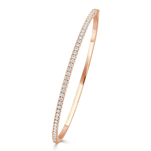 14k Gold & Diamond Eternity Bangle