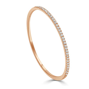 14k Gold & Diamond Eternity Bangle