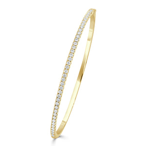 14k Gold & Diamond Eternity Bangle