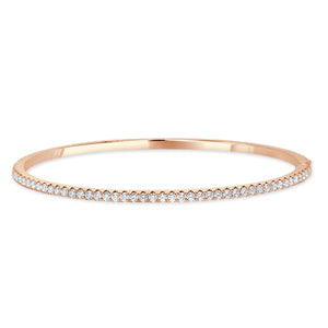 14k Gold & Diamond Eternity Bangle