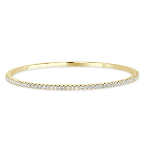 14k Gold & Diamond Eternity Bangle