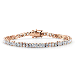 14k Gold Oval Diamond Tennis Bracelet