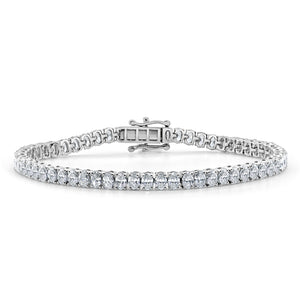 14k Gold Oval Diamond Tennis Bracelet