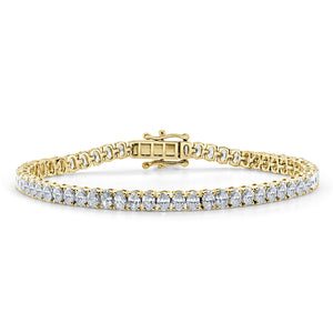 14k Gold Oval Diamond Tennis Bracelet
