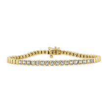 Load image into Gallery viewer, 14K Gold &amp; Emerald-Cut Diamond Bracelet